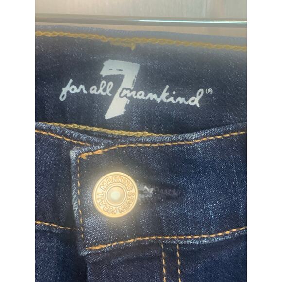 7FAMK sz 26 Seven For All Mankind Classic Dark Wash Stretch Bootcut 26X31 - Picture 5 of 10